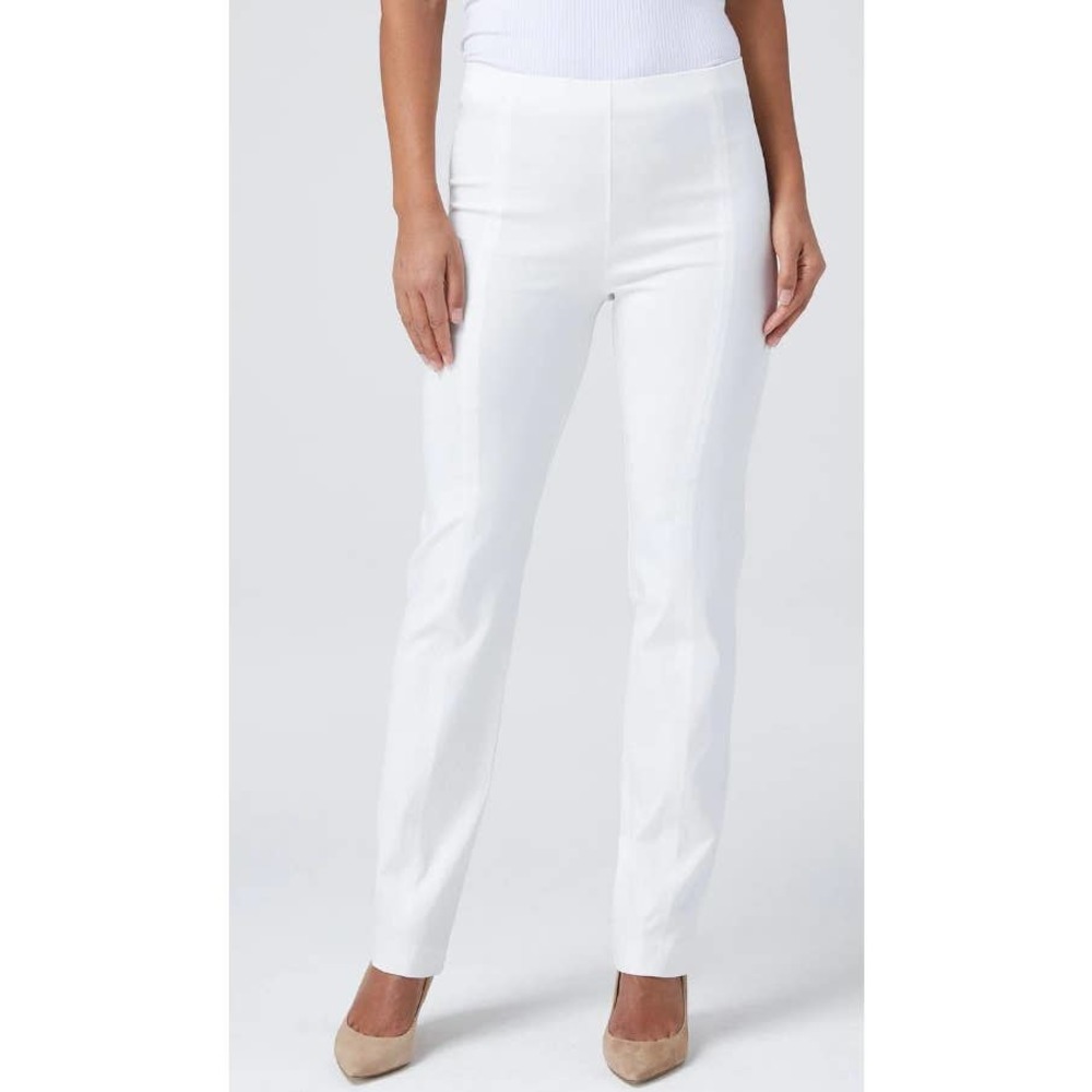 Franne Golde Ivory Urban Twill Straight Leg Twill Pants- Size 12  MSRP $148